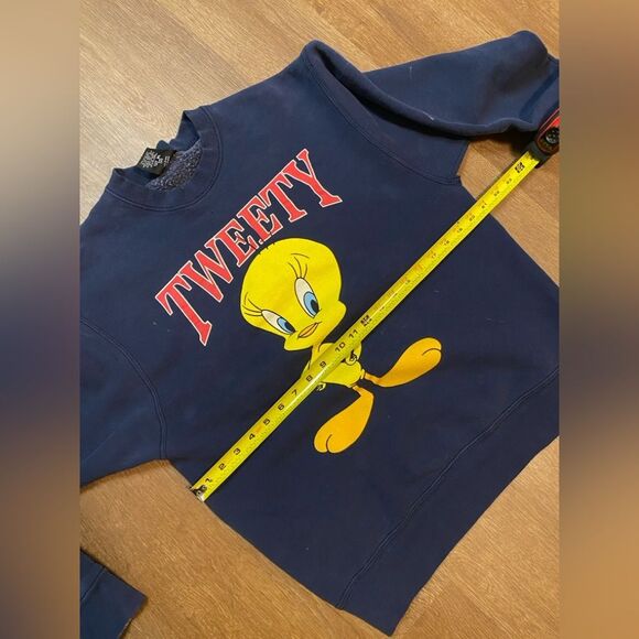 Vintage Tweety Graphic Warner Brothers Cotton Retro Crewneck Sweater - Picture 11 of 12